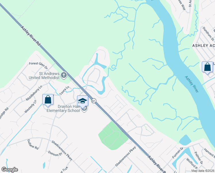 map of restaurants, bars, coffee shops, grocery stores, and more near 3135 Stanyarne Drive in Charleston