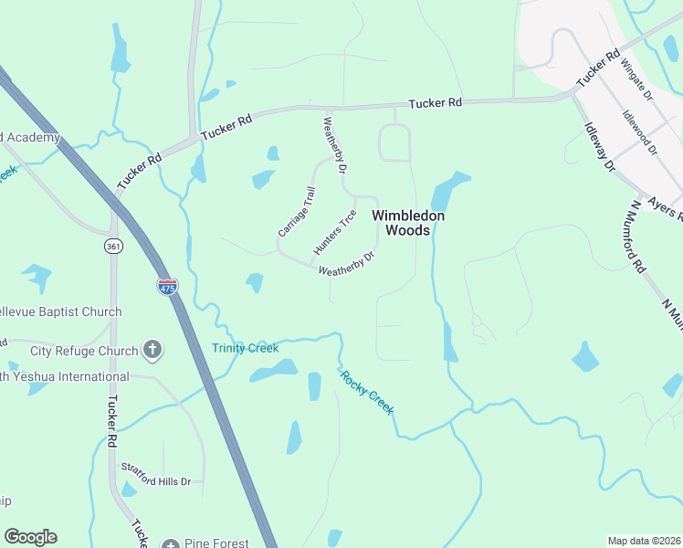 map of restaurants, bars, coffee shops, grocery stores, and more near 170 Weatherby Drive in Macon