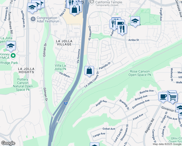 map of restaurants, bars, coffee shops, grocery stores, and more near 4055 Porte La Paz in San Diego