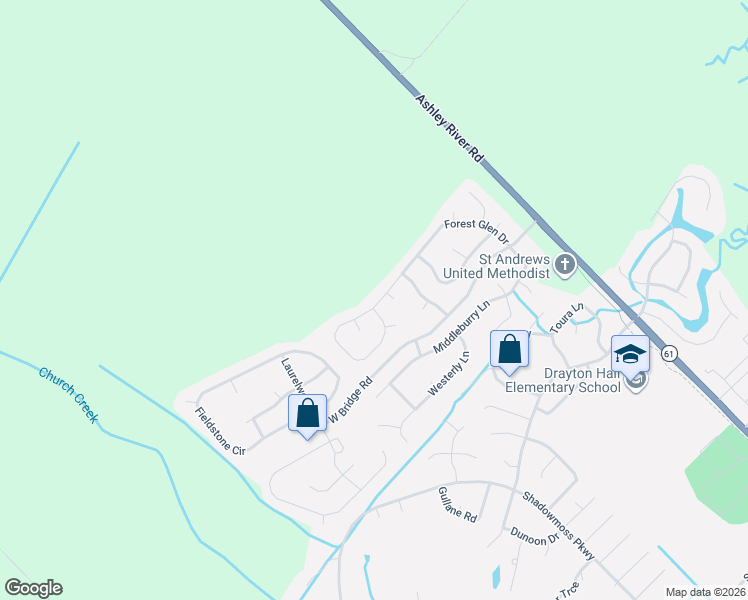 map of restaurants, bars, coffee shops, grocery stores, and more near 3538 Springmire Court in Charleston