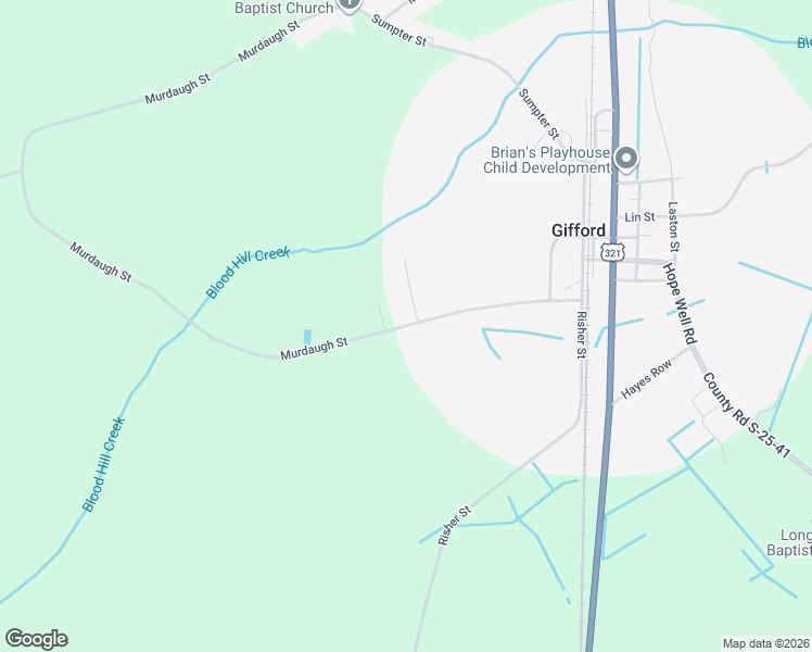 map of restaurants, bars, coffee shops, grocery stores, and more near 55 Walter's Place in Brunson