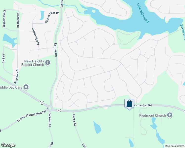map of restaurants, bars, coffee shops, grocery stores, and more near 1212 Santa Fe Trail in Macon