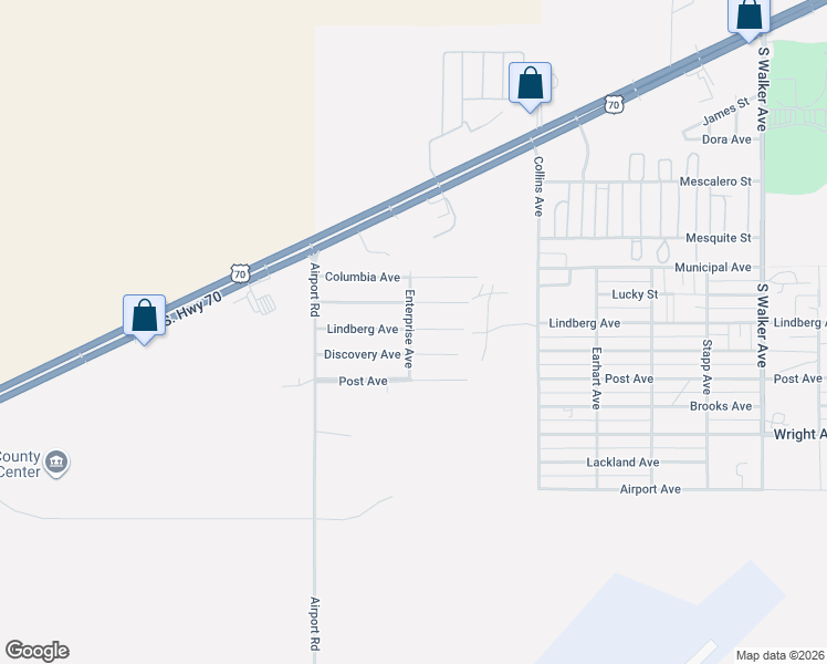 map of restaurants, bars, coffee shops, grocery stores, and more near 1403 Challenger Avenue in Alamogordo