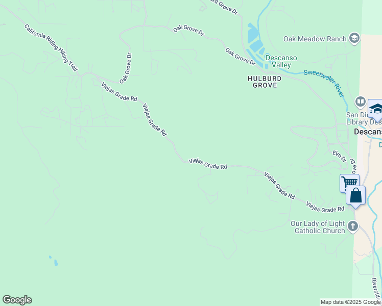 map of restaurants, bars, coffee shops, grocery stores, and more near 24142 Viejas Grade Road in Descanso