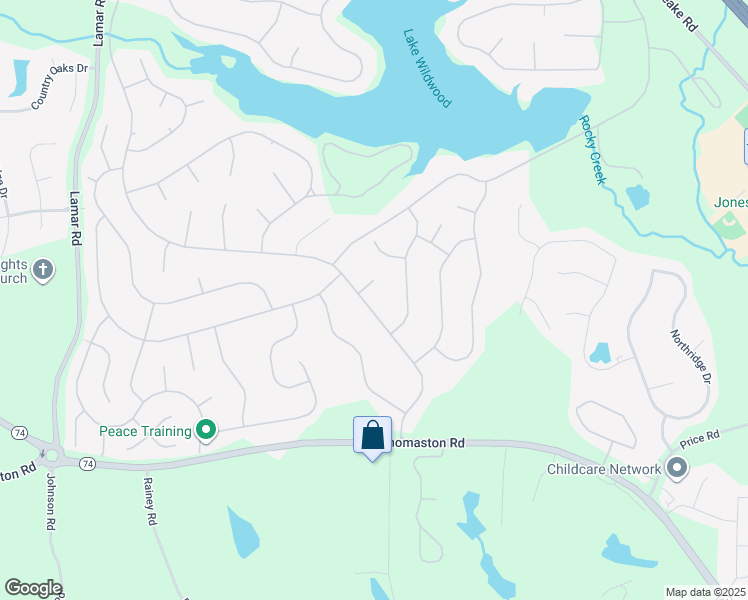 map of restaurants, bars, coffee shops, grocery stores, and more near 2235 Unaliyi Trail in Macon