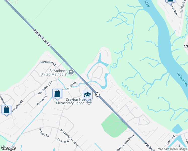 map of restaurants, bars, coffee shops, grocery stores, and more near 3194 MacLaura Hall Avenue in Charleston