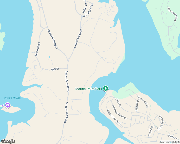 map of restaurants, bars, coffee shops, grocery stores, and more near 1000 Lake Shore Loop in Graford