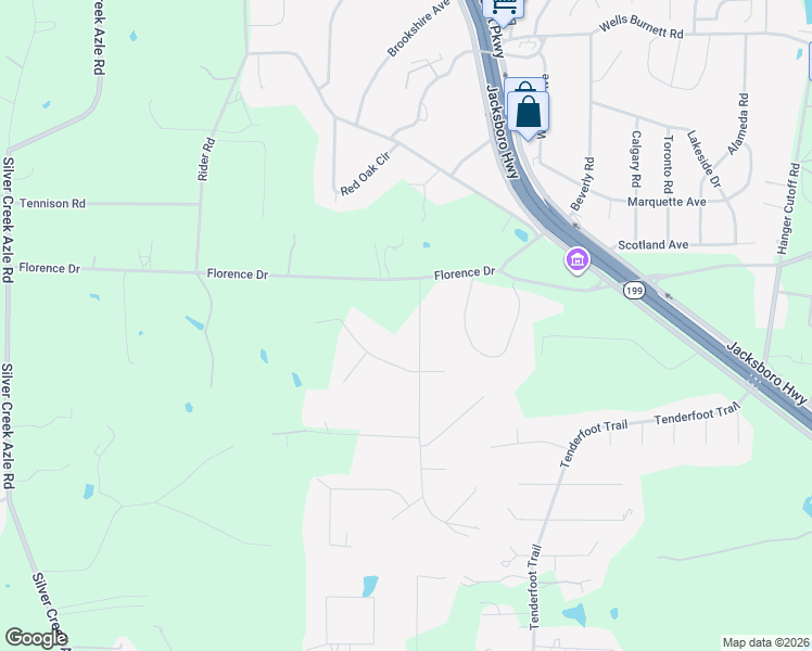 map of restaurants, bars, coffee shops, grocery stores, and more near 1922 Walter Smith Road in Azle