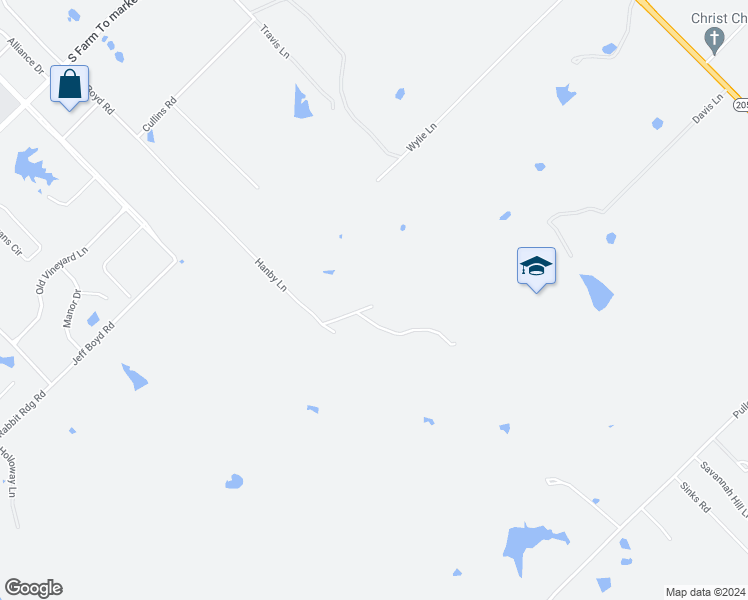 map of restaurants, bars, coffee shops, grocery stores, and more near 763 Hanby Lane in Rockwall