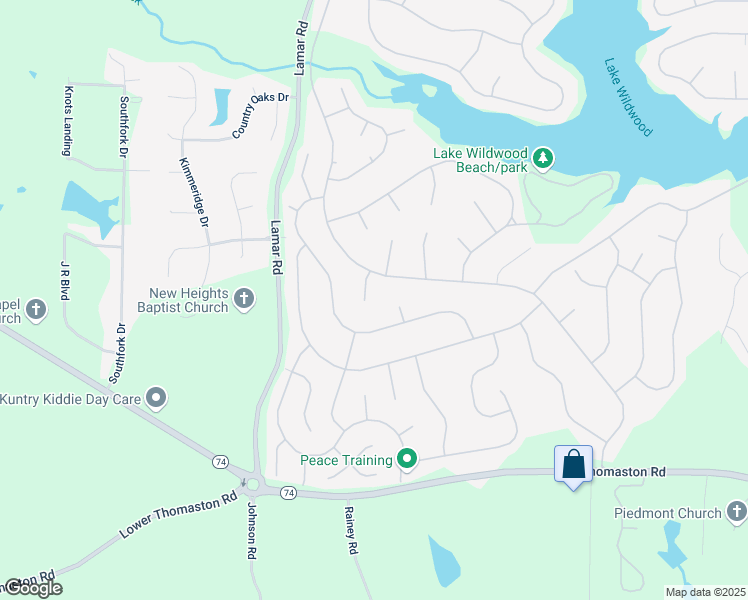 map of restaurants, bars, coffee shops, grocery stores, and more near 1899 Palomino Court in Macon