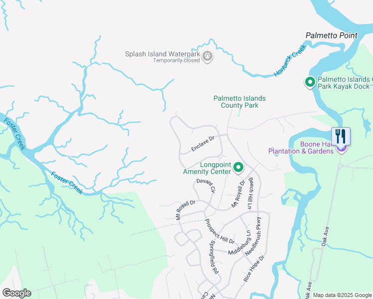 map of restaurants, bars, coffee shops, grocery stores, and more near 1951 Enclave Drive in Mount Pleasant