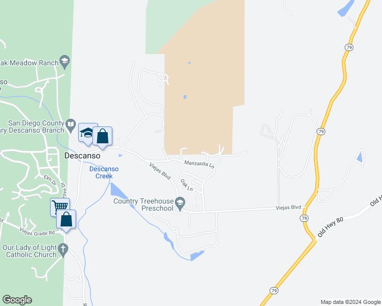 map of restaurants, bars, coffee shops, grocery stores, and more near in Descanso