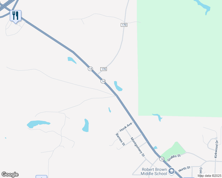 map of restaurants, bars, coffee shops, grocery stores, and more near 1150 Mesopotamia Street in Eutaw