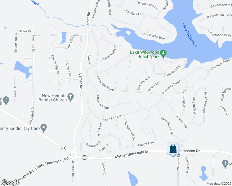 map of restaurants, bars, coffee shops, grocery stores, and more near 1937 Greentree Parkway in Macon