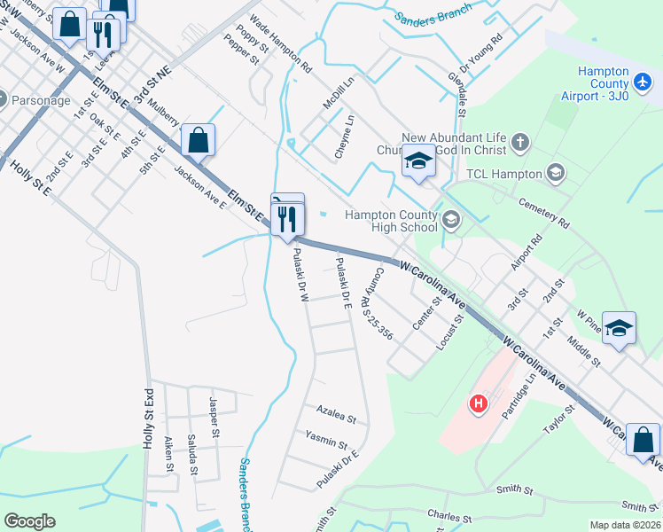 map of restaurants, bars, coffee shops, grocery stores, and more near 810 Elm St E in Hampton