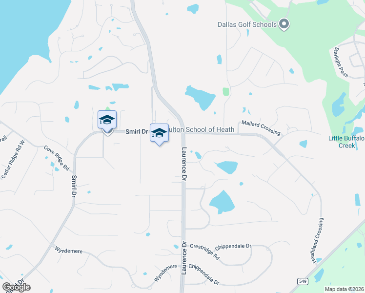map of restaurants, bars, coffee shops, grocery stores, and more near 1500 Laurence Drive in Heath