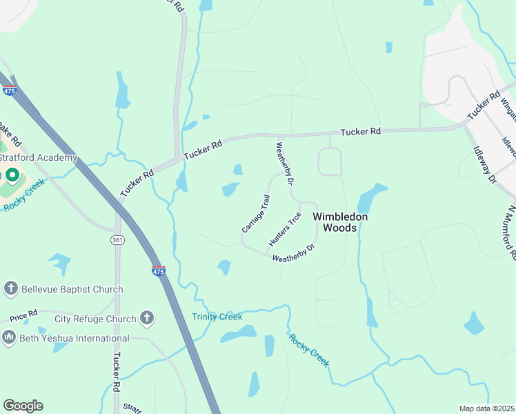 map of restaurants, bars, coffee shops, grocery stores, and more near 221 Carriage Trail in Macon