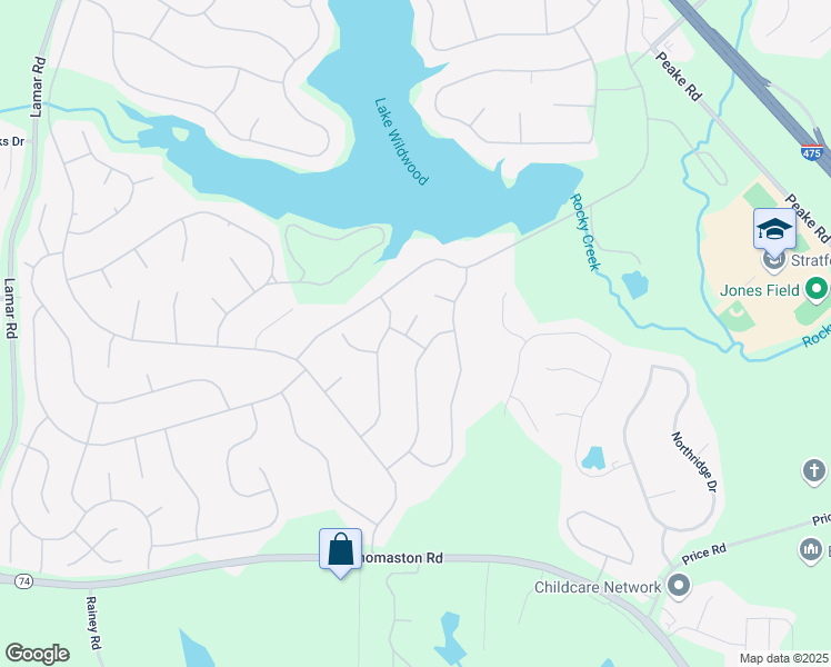 map of restaurants, bars, coffee shops, grocery stores, and more near 965 Amadahi Trail in Macon