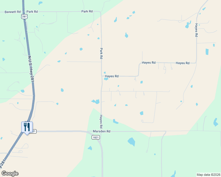 map of restaurants, bars, coffee shops, grocery stores, and more near 87 Ledbetter Road in Mineral Wells