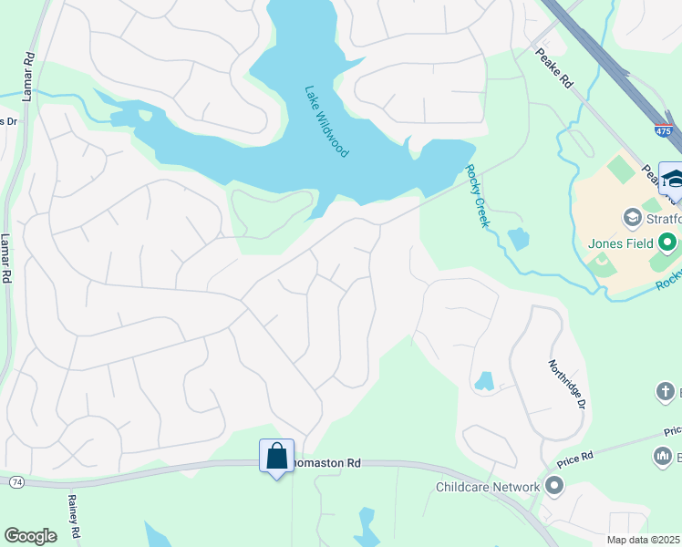 map of restaurants, bars, coffee shops, grocery stores, and more near 965 Amadahi Trail in Macon
