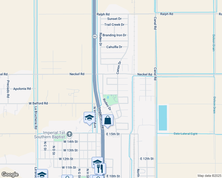map of restaurants, bars, coffee shops, grocery stores, and more near 314 Silverado Trail in Imperial