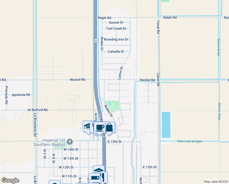 map of restaurants, bars, coffee shops, grocery stores, and more near 314 Silverado Trail in Imperial