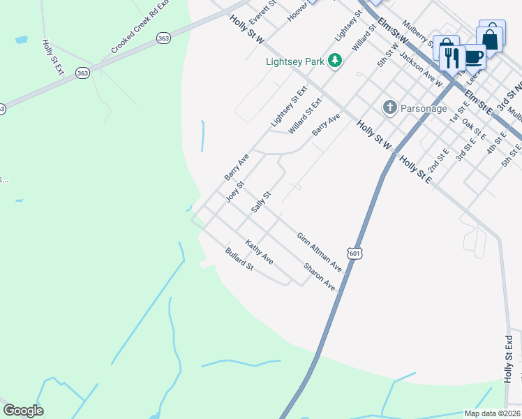 map of restaurants, bars, coffee shops, grocery stores, and more near 207 Ginn Altman Avenue in Hampton