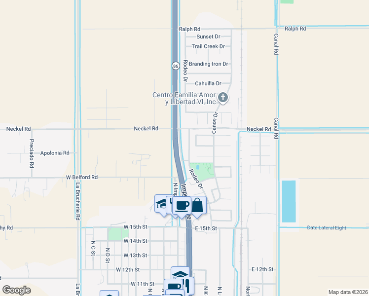 map of restaurants, bars, coffee shops, grocery stores, and more near 1200 Rodeo Drive in Imperial