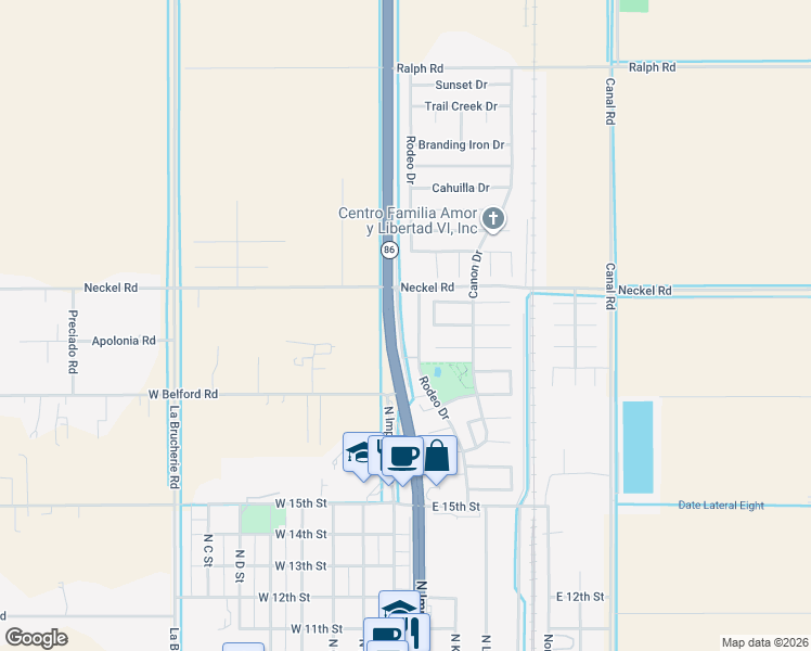 map of restaurants, bars, coffee shops, grocery stores, and more near 1200 Rodeo Drive in Imperial