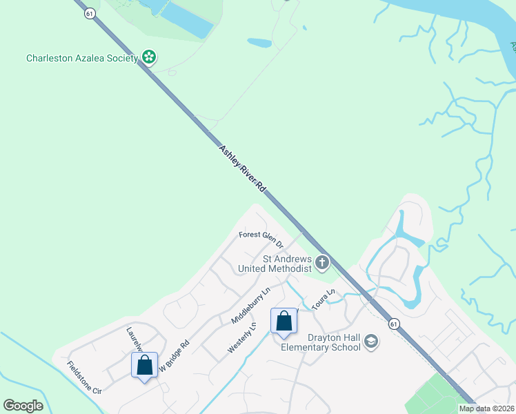 map of restaurants, bars, coffee shops, grocery stores, and more near 3304 Hearthside Drive in Charleston
