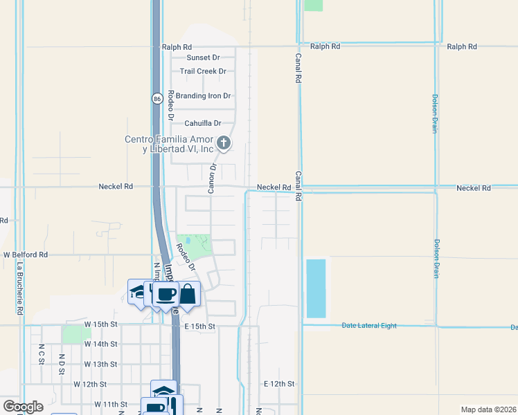 map of restaurants, bars, coffee shops, grocery stores, and more near 424 Silverado Trail in Imperial