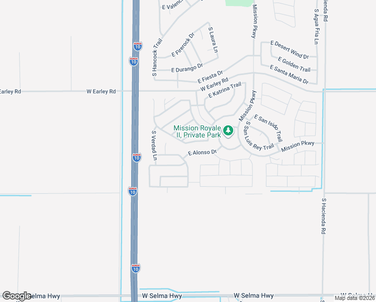 map of restaurants, bars, coffee shops, grocery stores, and more near 2430 East Alonso Drive in Casa Grande