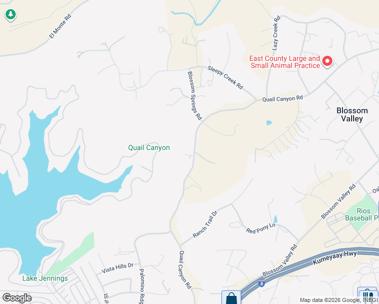 map of restaurants, bars, coffee shops, grocery stores, and more near 9824 Quail Canyon Road in El Cajon