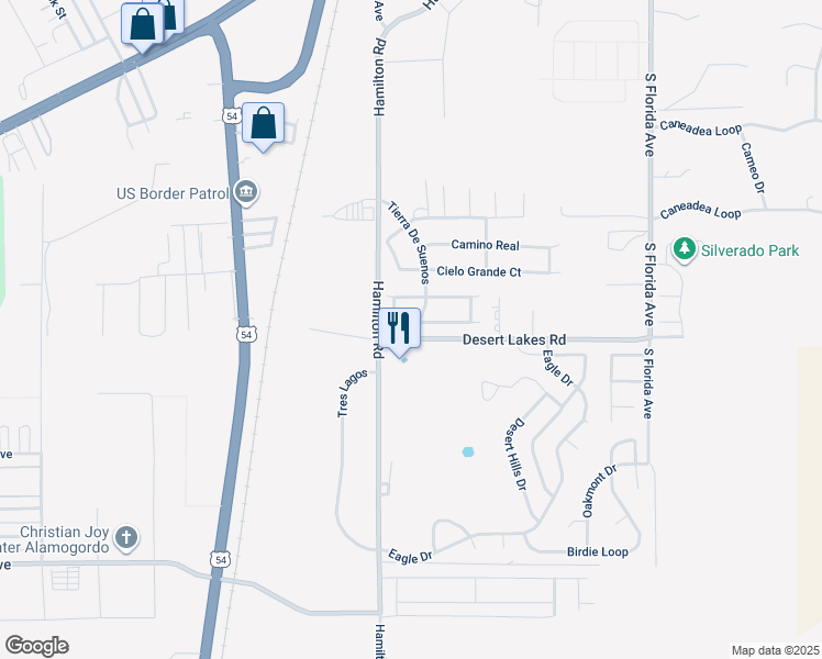 map of restaurants, bars, coffee shops, grocery stores, and more near 2292 Camino de Suenos in Alamogordo