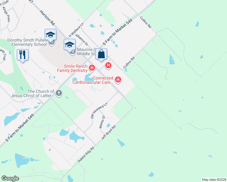 map of restaurants, bars, coffee shops, grocery stores, and more near 164 Horizon Road in Heath