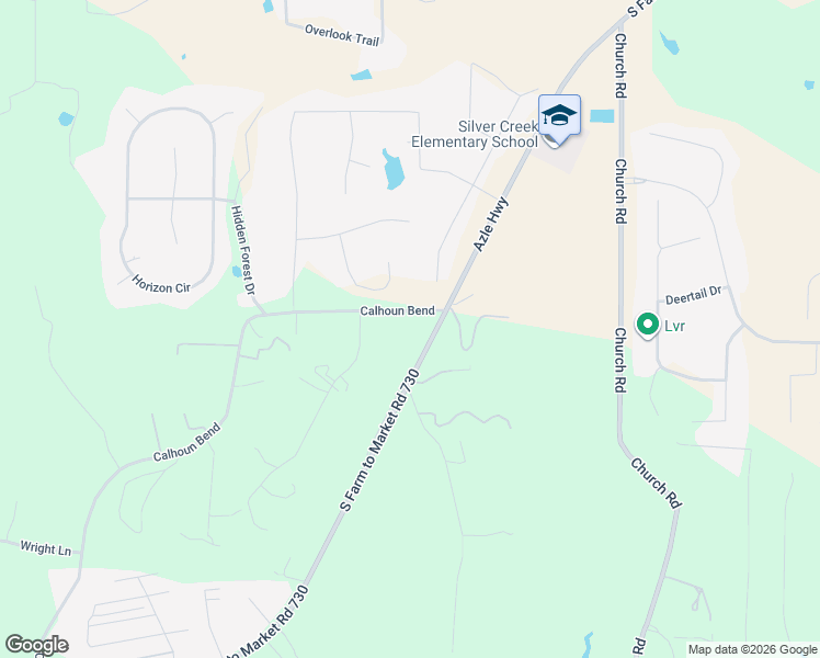 map of restaurants, bars, coffee shops, grocery stores, and more near 105 Calhoun Bend in Azle