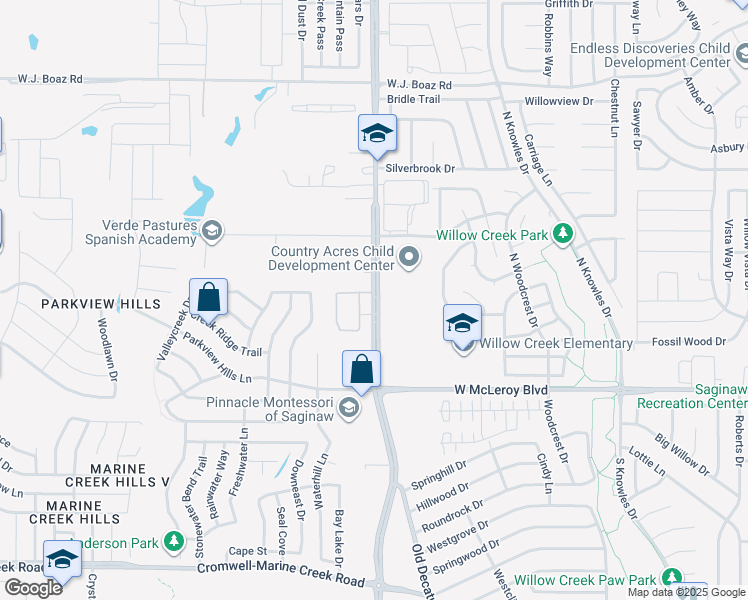 map of restaurants, bars, coffee shops, grocery stores, and more near 210 Old Decatur Road in Fort Worth