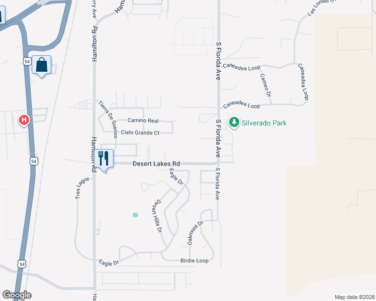 map of restaurants, bars, coffee shops, grocery stores, and more near 63 Desert Lakes Road in Alamogordo