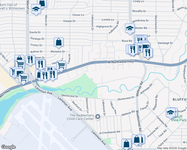 map of restaurants, bars, coffee shops, grocery stores, and more near 4011 Cochran Chapel Road in Dallas
