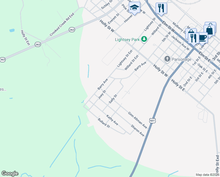 map of restaurants, bars, coffee shops, grocery stores, and more near 113 Joey Street in Hampton