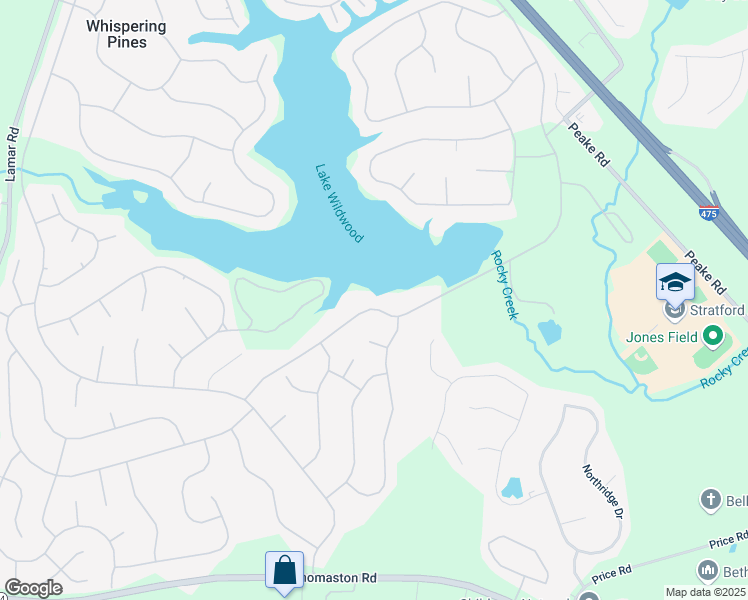 map of restaurants, bars, coffee shops, grocery stores, and more near 276 Greentree Parkway in Macon