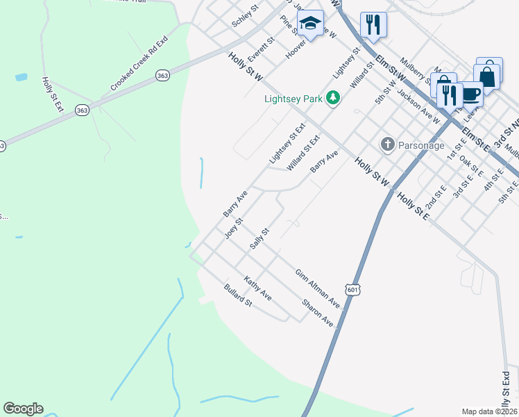 map of restaurants, bars, coffee shops, grocery stores, and more near 113 Joey Street in Hampton
