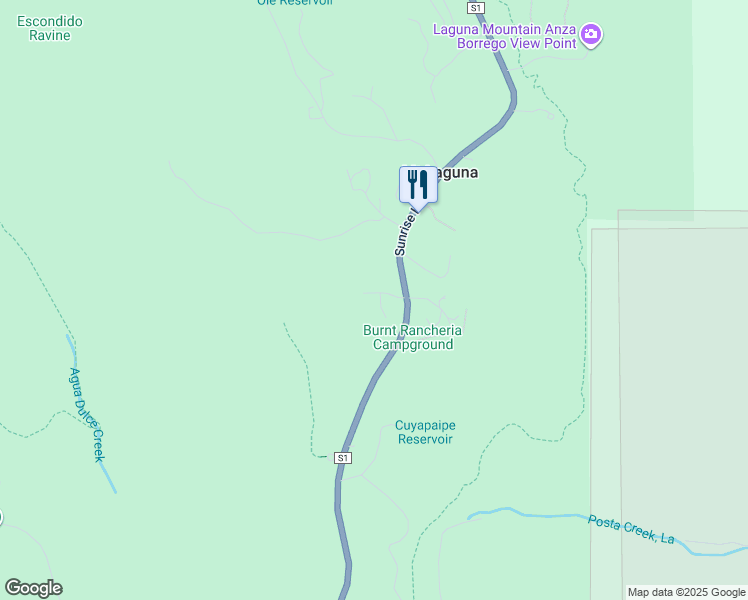 map of restaurants, bars, coffee shops, grocery stores, and more near 9844 Mount Laguna Place in Mount Laguna