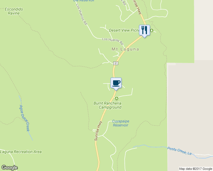 map of restaurants, bars, coffee shops, grocery stores, and more near 9844 Mount Laguna Place in Mount Laguna
