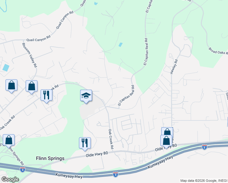 map of restaurants, bars, coffee shops, grocery stores, and more near 9861 Bon Vue Drive in El Cajon