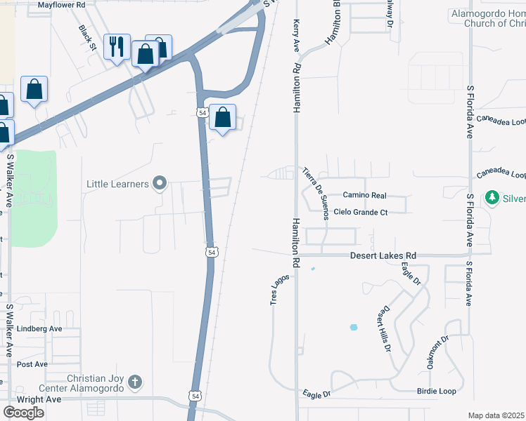 map of restaurants, bars, coffee shops, grocery stores, and more near 2150 Hamilton Rd in Alamogordo