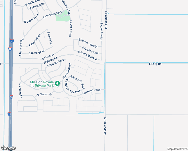 map of restaurants, bars, coffee shops, grocery stores, and more near 246 West Augusta Circle in Casa Grande