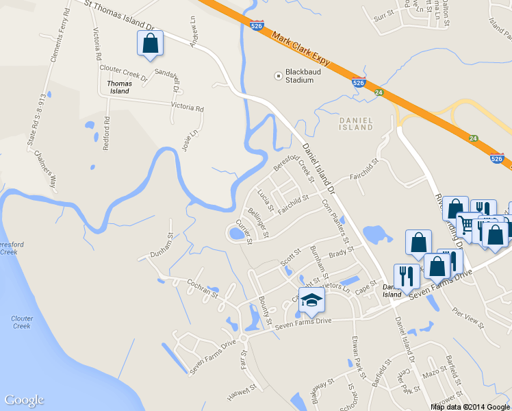 map of restaurants, bars, coffee shops, grocery stores, and more near 128 Bellinger St in Charleston