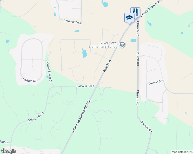 map of restaurants, bars, coffee shops, grocery stores, and more near 9600-10172 Azle Highway in Azle