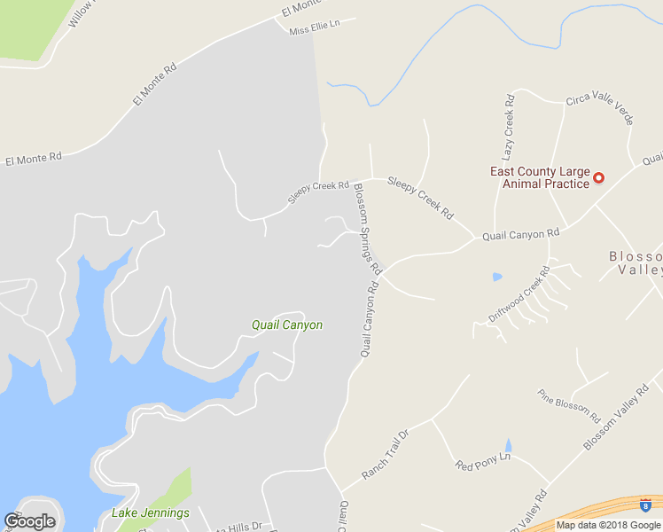 map of restaurants, bars, coffee shops, grocery stores, and more near 15398 Rock Creek Lane in El Cajon